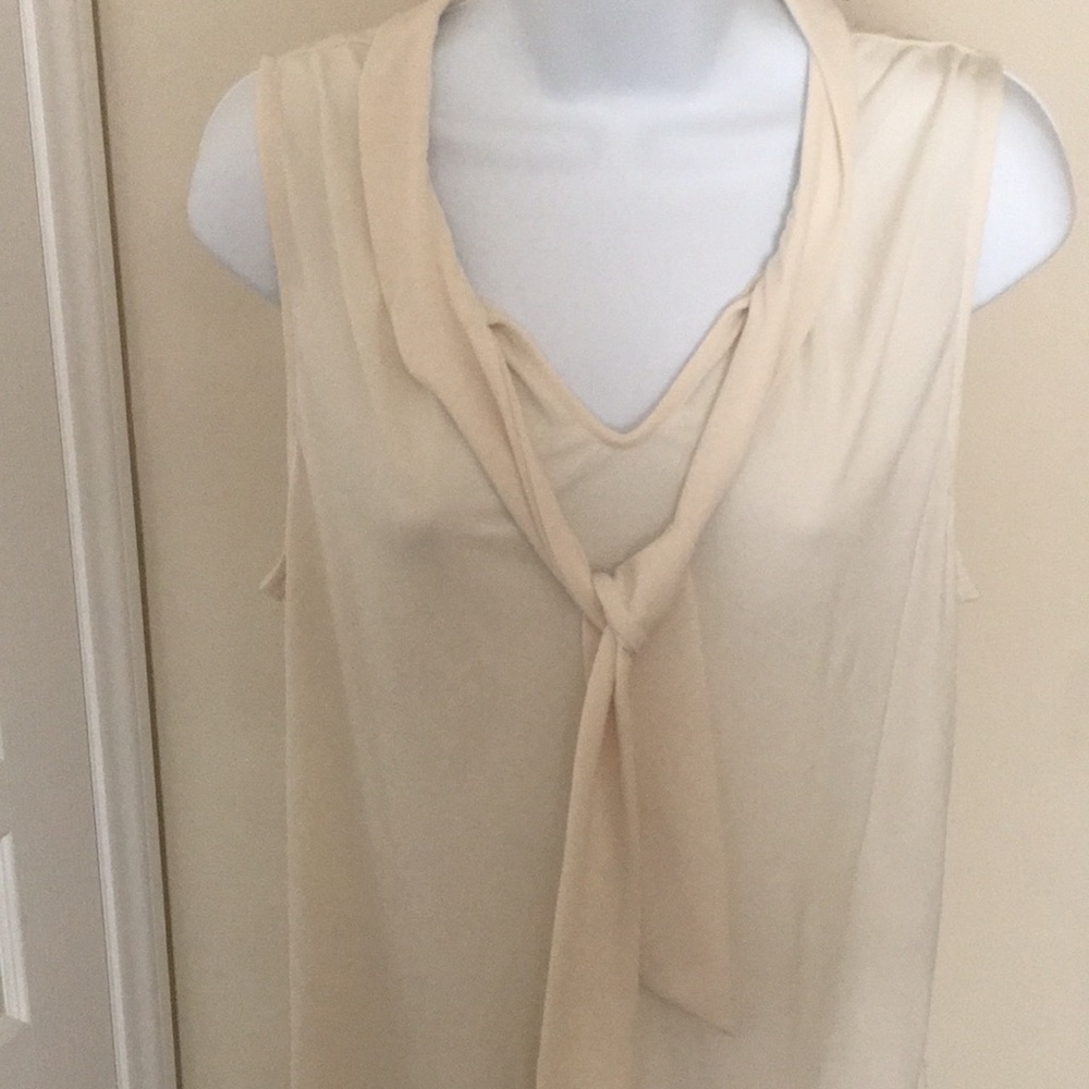 Banana Republic Off White Tie neck Blouse - Picture 2 of 2
